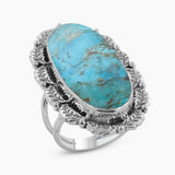 Blue Lace Agate Silver Rings