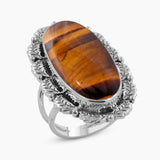Blue Lace Agate Silver Rings
