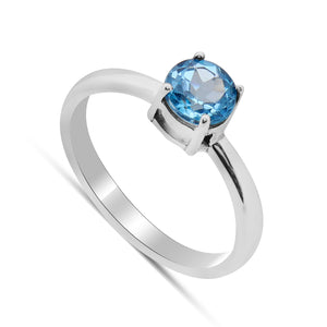 Blue Topaz Silver Rings