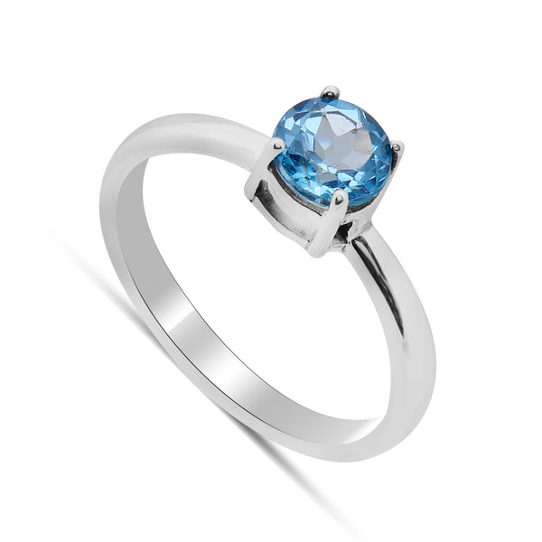 Blue Topaz Silver Rings