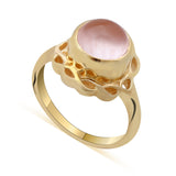 Rose Quartz Gold Plated Ring