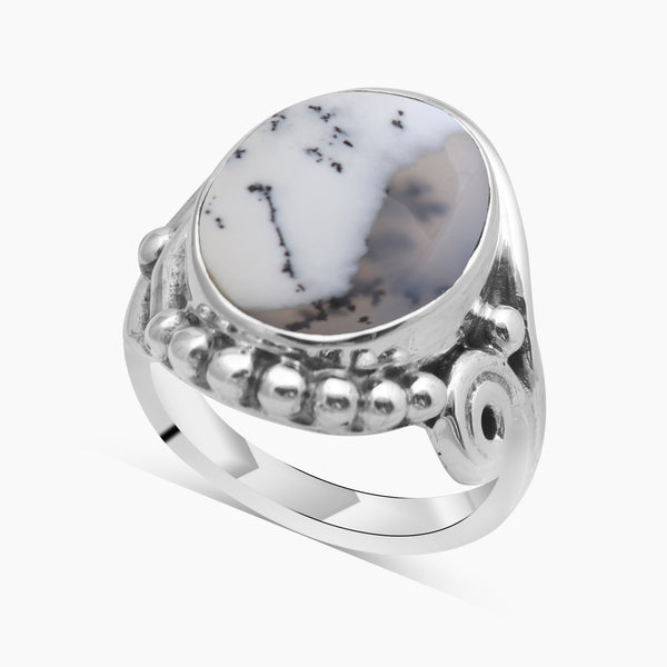 925 Sterling Silver Dendritic Opal Rings