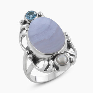 Blue Lace Agate Sterling Silver Rings