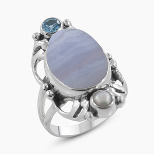 Blue Lace Agate Sterling Silver Rings