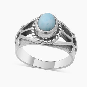 925 Sterling Silver Larimar Rings