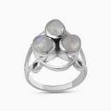 Larimar Three Stone Silver Rings