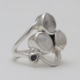 Larimar Three Stone Silver Rings