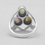 Larimar Three Stone Silver Rings