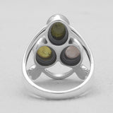 Larimar Three Stone Silver Rings
