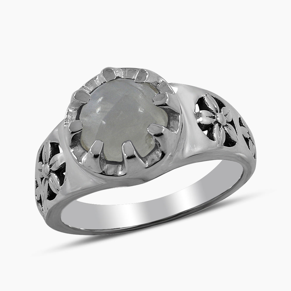 Rainbow Moonstone Silver Rings