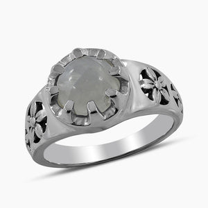 Rainbow Moonstone Silver Rings