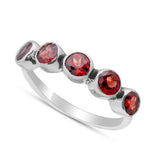 Natural Garnet Silver Ring