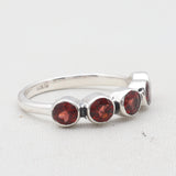 Natural Garnet Silver Ring