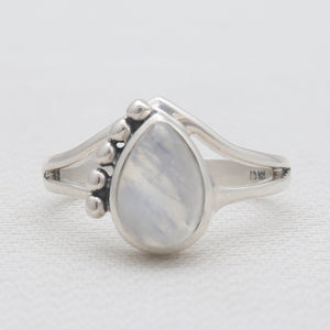 Rainbow Moonstone Silver Rings