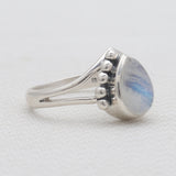Rainbow Moonstone Silver Rings