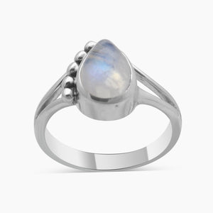 Rainbow Moonstone Silver Rings