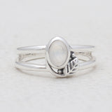 Natural Larimar Split Shank Silver Rings