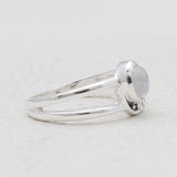 Natural Larimar Split Shank Silver Rings