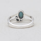 Natural Larimar Split Shank Silver Rings