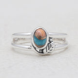 Turquoise Spiny Oyster Silver Rings
