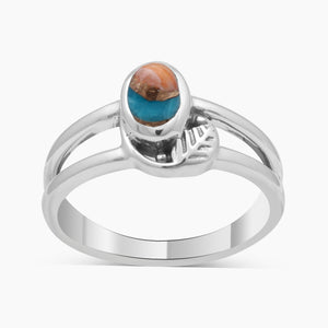 Turquoise Spiny Oyster Silver Rings