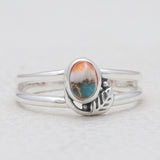 Turquoise Spiny Oyster Silver Rings