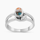 Turquoise Spiny Oyster Silver Rings