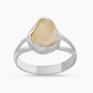 Natural Ethiopian Opal Silver Rings