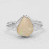 Natural Ethiopian Opal Silver Rings