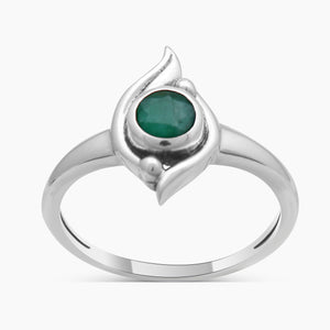 Emerald Silver Rings