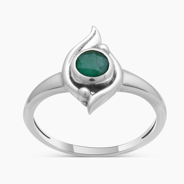 Emerald Silver Rings