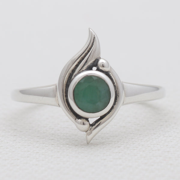 Emerald Silver Rings