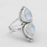 Rainbow Moonstone 925 Sterling Silver Rings