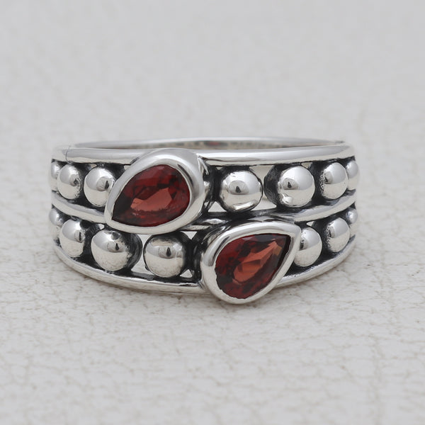 925 Sterling Silver Garnet Rings