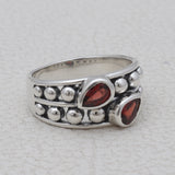 925 Starling Silver Garnet Rings