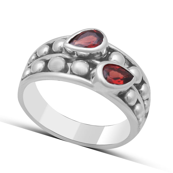 925 Sterling Silver Garnet Rings
