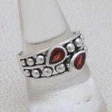 Garnet Silver Rings