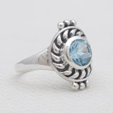 925 Sterling Silver Blue Topaz Rings