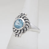 925 Sterling Silver Blue Topaz Rings