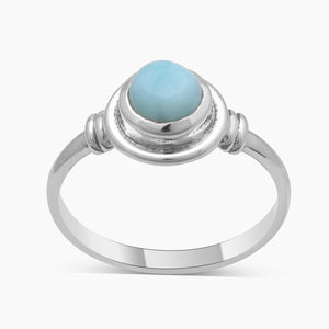 Blue Larimar 925 Sterling Silver Rings