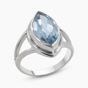 Blue Topaz Silver Rings