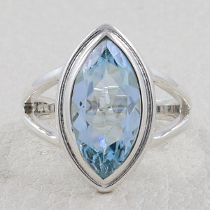 Blue Topaz Silver Rings