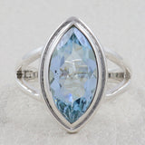 Blue Topaz Silver Rings
