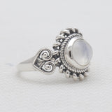 Rainbow Moonstone Silver Rings