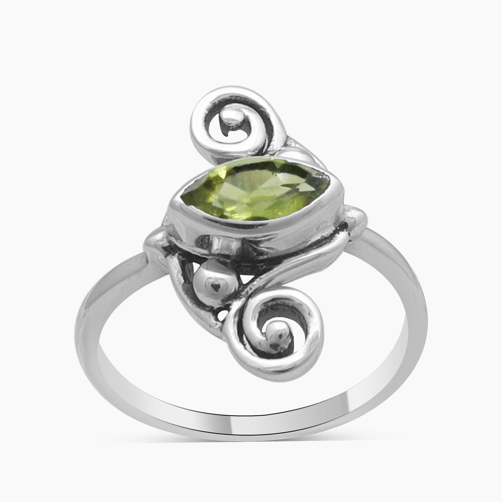 Peridot Silver Rings