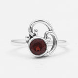 Garnet Silver Rings