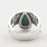Green Malachite Silver Rings