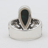 Green Malachite Silver Rings