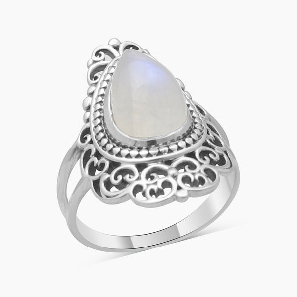 Rainbow Moonstone Silver Women Rings