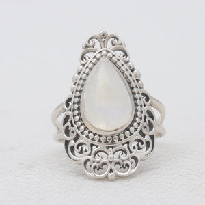 Rainbow Moonstone Silver Women Rings